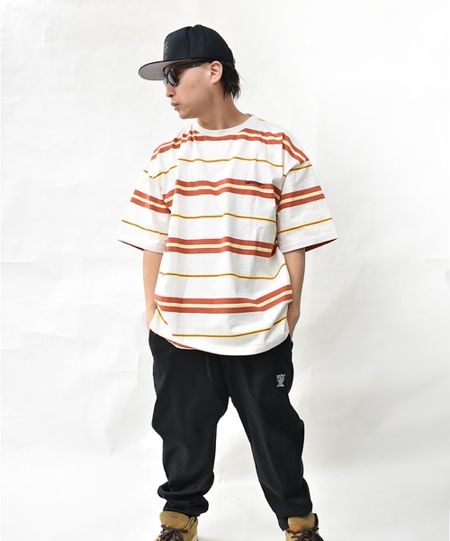 DOUBLE STEAL(ダブルスティール)の「DSボーダー Tシャツ(Tシャツ/カットソー・メンズ・オレンジ/ホワイト/ブラック/ネイビー・MEDIUM/LARGE/X-LARGE)」の16枚目の写真