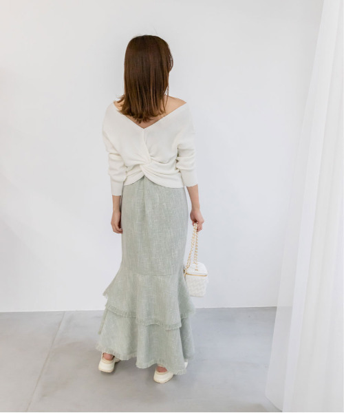 RANDA（ランダ）の「バックノットデザインカーデ（カーディガン/ボレロ・レディース・ホワイト/ベージュ/グレー・FREE）」の13枚目の写真