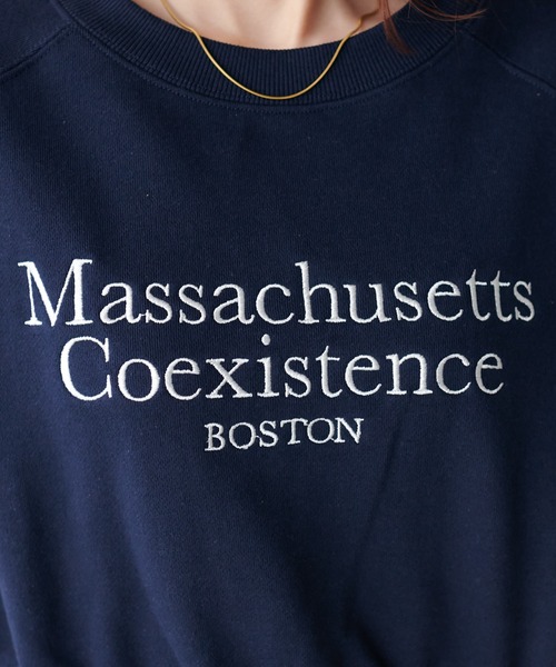 DISCOAT(ディスコート)の「刺繍ロゴショートラグラン半袖スウェット(スウェット・レディース・ネイビー/オフホワイト/チャコールグレー/ライトグレー・FREE)」の9枚目の写真