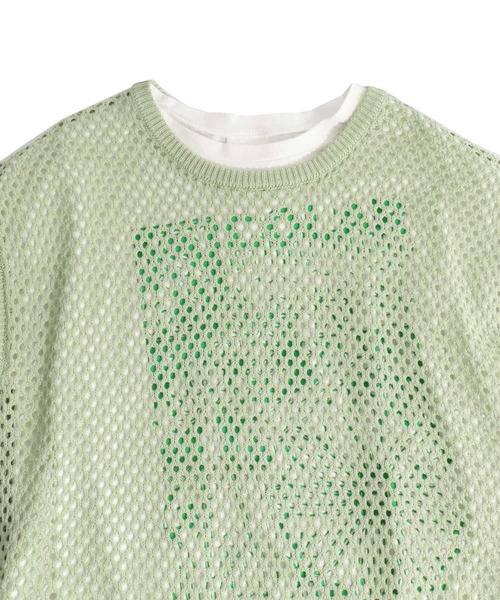 ScoLar（スカラー）の「131657：ニットメッシュ編みベスト×スカラーランドリー柄Tシャツセットアップ（その他トップス・レディース・ブラック/ピンク/グリーン・M）」の22枚目の写真