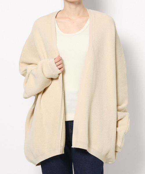 studio CLIP（スタディオクリップ）の「12ゲージコクーンニットアウター（カーディガン/ボレロ・レディース・アイボリー/ネイビー・FREE）」の3枚目の写真