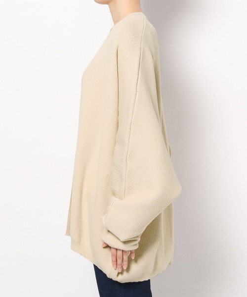 studio CLIP（スタディオクリップ）の「12ゲージコクーンニットアウター（カーディガン/ボレロ・レディース・アイボリー/ネイビー・FREE）」の5枚目の写真
