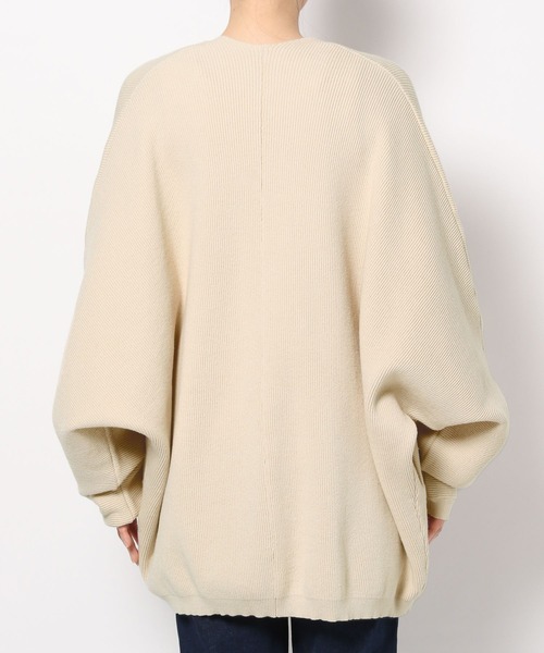 studio CLIP（スタディオクリップ）の「12ゲージコクーンニットアウター（カーディガン/ボレロ・レディース・アイボリー/ネイビー・FREE）」の9枚目の写真