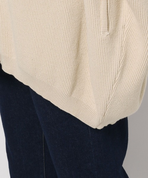 studio CLIP（スタディオクリップ）の「12ゲージコクーンニットアウター（カーディガン/ボレロ・レディース・アイボリー/ネイビー・FREE）」の4枚目の写真
