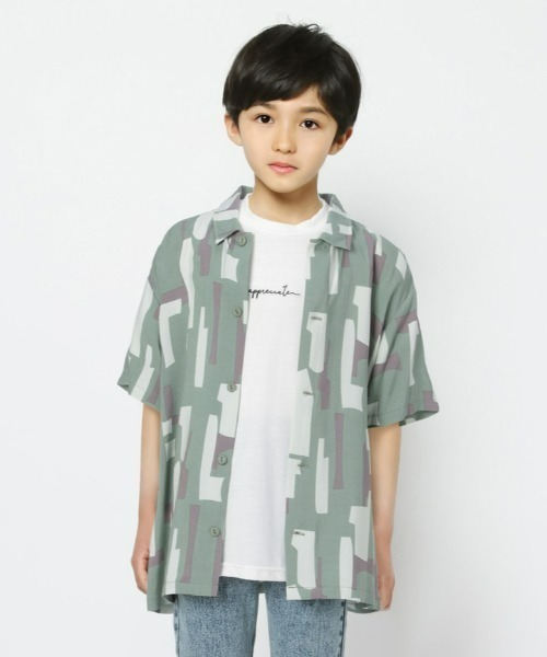 MPS(エムピーエス)の「【MPS】接触冷感柄シャツレイヤード(シャツ/ブラウス・キッズ・ブラック/カーキブラウン・105/150/130/120/140/160)」の2枚目の写真
