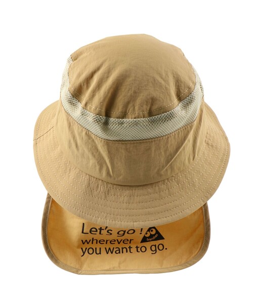 BRANSHES（ブランシェス）の「日よけ付きアウトドアハット（ハット・キッズ・カーキオリーブ/ベージュ/ピンク・54cm/50cm/52cm/56cm）」の5枚目の写真