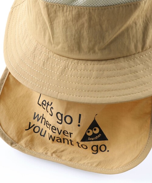 BRANSHES（ブランシェス）の「日よけ付きアウトドアハット（ハット・キッズ・カーキオリーブ/ベージュ/ピンク・54cm/50cm/52cm/56cm）」の8枚目の写真