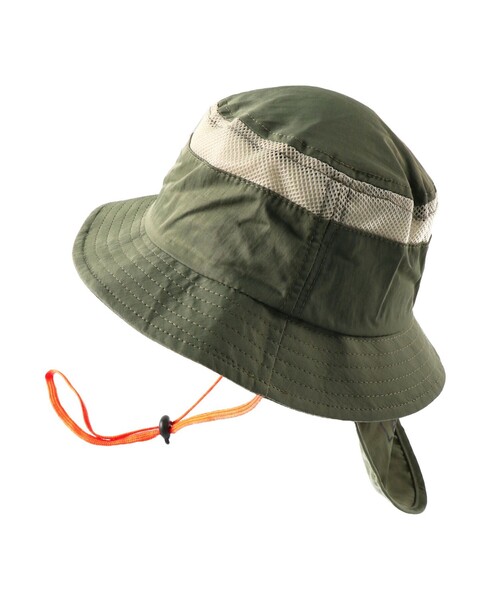 BRANSHES（ブランシェス）の「日よけ付きアウトドアハット（ハット・キッズ・カーキオリーブ/ベージュ/ピンク・54cm/50cm/52cm/56cm）」の11枚目の写真