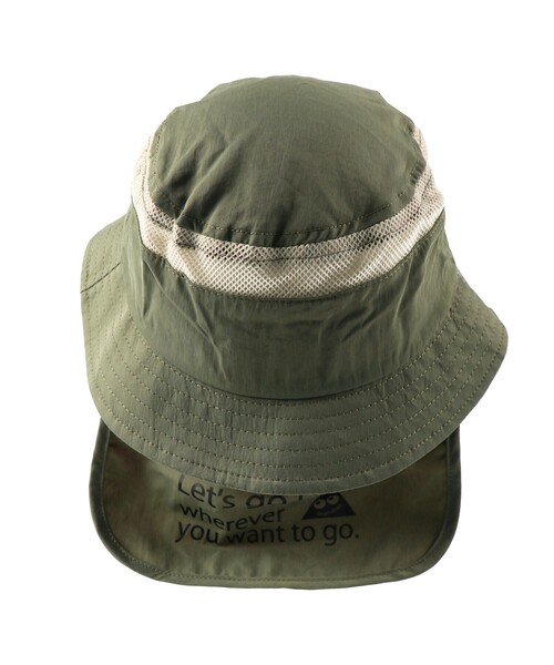 BRANSHES（ブランシェス）の「日よけ付きアウトドアハット（ハット・キッズ・カーキオリーブ/ベージュ/ピンク・54cm/50cm/52cm/56cm）」の12枚目の写真