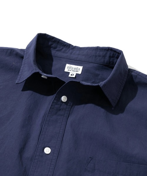 AOZORA（アオゾラ）の「AOZORA/アオゾラ　ダンプ釦スリットRGシャツ（シャツ/ブラウス・メンズ・イエロー/ネイビー/ホワイト・LARGE/MEDIUM）」の5枚目の写真