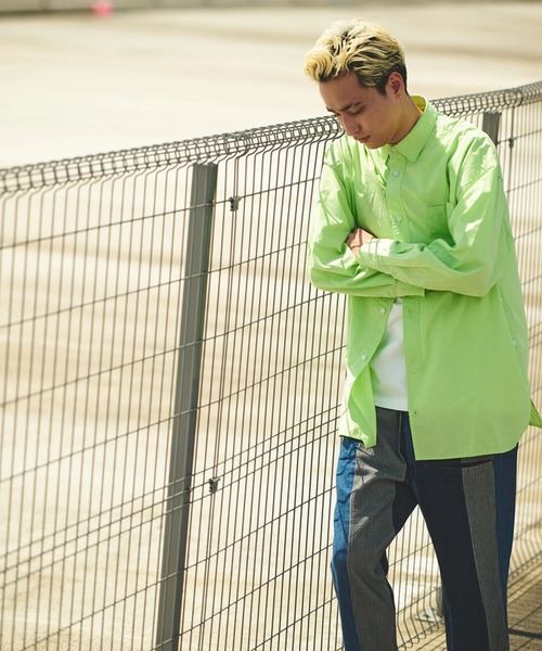 AOZORA（アオゾラ）の「AOZORA/アオゾラ　ダンプ釦スリットRGシャツ（シャツ/ブラウス・メンズ・イエロー/ネイビー/ホワイト・LARGE/MEDIUM）」の15枚目の写真