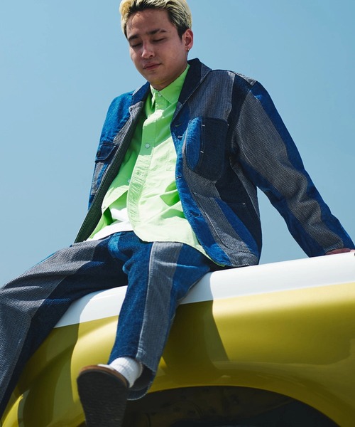 AOZORA（アオゾラ）の「AOZORA/アオゾラ　ダンプ釦スリットRGシャツ（シャツ/ブラウス・メンズ・イエロー/ネイビー/ホワイト・LARGE/MEDIUM）」の16枚目の写真