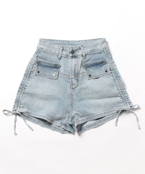 SPIGA（スピーガ）の「ｻｲﾄﾞｼｬｰﾘﾝｸﾞﾃﾞﾆﾑｼｮｰﾄﾊﾟﾝﾂ（デニムパンツ・レディース・ブルー/ブラック・SMALL/MEDIUM）」の16枚目の写真