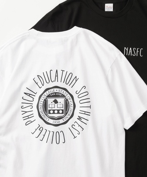 make a ray!（メイク ア レイ！）の「【別注】カレッジ & サークルロゴ デザインプリント ビッグシルエット半袖Ｔシャツ /オーバーサイズ/ユニセックス（Tシャツ/カットソー・メンズ・ホワイト/ホワイト系その他/ブラック系その他/オフホワイト/オリーブ/ブラック・M/L）」の17枚目の写真