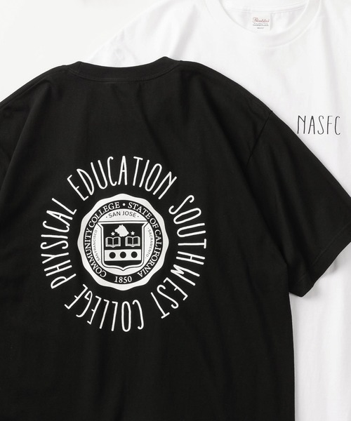 make a ray!（メイク ア レイ！）の「【別注】カレッジ & サークルロゴ デザインプリント ビッグシルエット半袖Ｔシャツ /オーバーサイズ/ユニセックス（Tシャツ/カットソー・メンズ・ホワイト/ホワイト系その他/ブラック系その他/オフホワイト/オリーブ/ブラック・M/L）」の20枚目の写真