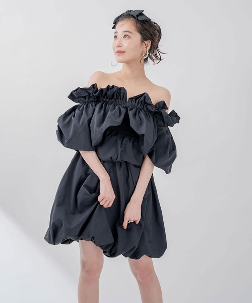 qumerry.（キュメリ）の「オーバースリーブバルーンワンピース（ワンピース・レディース・ブラック/ホワイト・X-SMALL/SMALL/MEDIUM）」の19枚目の写真