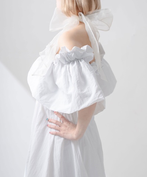 qumerry.（キュメリ）の「オーバースリーブバルーンワンピース（ワンピース・レディース・ブラック/ホワイト・X-SMALL/SMALL/MEDIUM）」の10枚目の写真