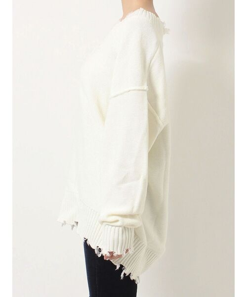 GYDA（ジェイダ）の「グラインダーVネックニットTOPS（ニット/セーター・レディース・チャコールグレー/ライトブルー/オフホワイト・FREE）」の18枚目の写真