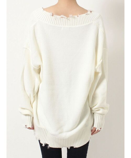 GYDA（ジェイダ）の「グラインダーVネックニットTOPS（ニット/セーター・レディース・チャコールグレー/ライトブルー/オフホワイト・FREE）」の19枚目の写真