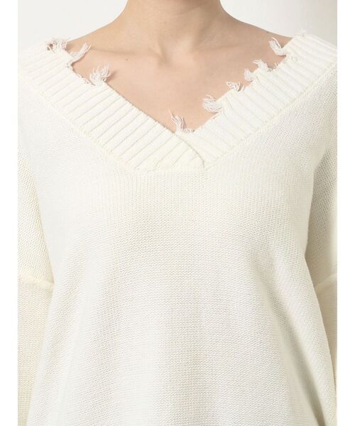 GYDA（ジェイダ）の「グラインダーVネックニットTOPS（ニット/セーター・レディース・チャコールグレー/ライトブルー/オフホワイト・FREE）」の20枚目の写真