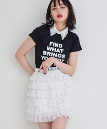 【新品】Narcissus ナルシス カンカンフリルミニスカート　黒　完売品 Narcissus（ナルシス）の「【Narcissus】レザーフリルミニ