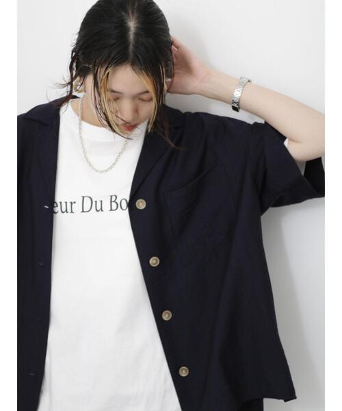 Samansa Mos2 blue（サマンサモスモスブルー）の「開襟シャツ（シャツ/ブラウス・レディース・ベージュ/ネイビー/カーキ・F）」の16枚目の写真