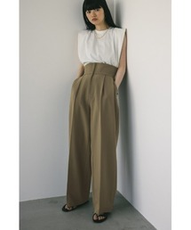 ハイウエストジップワイドパンツ