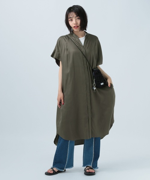 BAYFLOW（ベイフロー）の「スキッパーシャツワンピース（シャツワンピース・レディース・アイボリー/カーキ/オレンジ系その他2・FREE）」の12枚目の写真