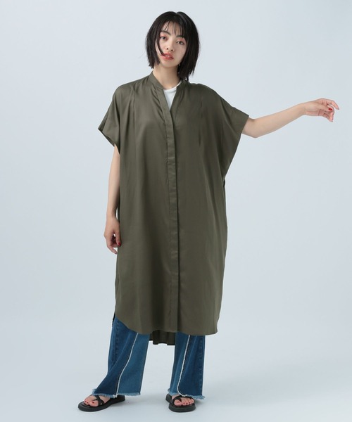 BAYFLOW（ベイフロー）の「スキッパーシャツワンピース（シャツワンピース・レディース・アイボリー/カーキ/オレンジ系その他2・FREE）」の15枚目の写真