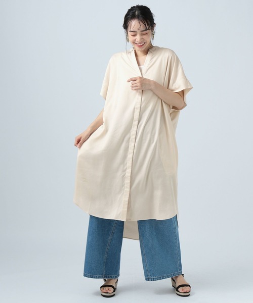 BAYFLOW（ベイフロー）の「スキッパーシャツワンピース（シャツワンピース・レディース・アイボリー/カーキ/オレンジ系その他2・FREE）」の11枚目の写真