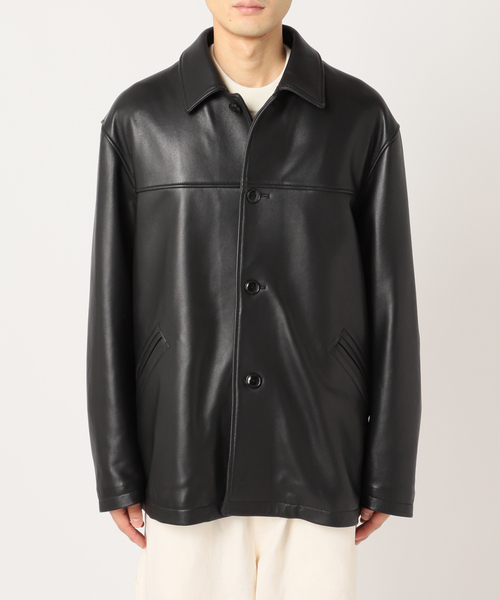 417 EDIFICE(フォーワンセブンエディフィス)の「SHEEP LEATHER JACKET / シープレザー カーコート(ライダースジャケット・メンズ・ブラック・MEDIUM/LARGE)」の13枚目の写真