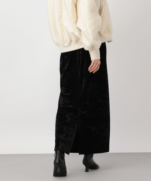 A part by(アパートバイ)の「ストレッチベロアナロースカート(スカート・レディース・グレー系その他4/オフホワイト/ブラック・FREE/SMALL)」の13枚目の写真