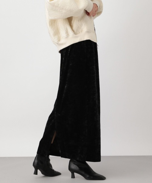 A part by(アパートバイ)の「ストレッチベロアナロースカート(スカート・レディース・グレー系その他4/オフホワイト/ブラック・FREE/SMALL)」の14枚目の写真