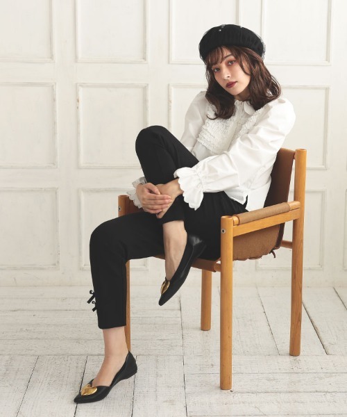 DONOBAN（ドノバン）の「トラウザーパンツ（スラックス・レディース・ブラック/ブラック系その他/アイボリー・LONG/SHORT）」の11枚目の写真