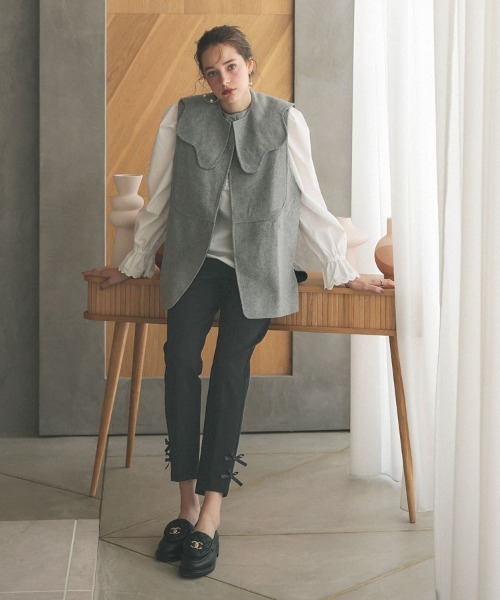 DONOBAN（ドノバン）の「トラウザーパンツ（スラックス・レディース・ブラック/ブラック系その他/アイボリー・LONG/SHORT）」の9枚目の写真