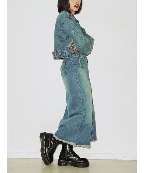 jouetie（ジュエティ）の「フロントレースアップデニムスカパン【セットアップ対応】（デニムパンツ・レディース・ライトブルー/ブラック・SMALL/MEDIUM）」の5枚目の写真