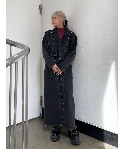 jouetie（ジュエティ）の「フロントレースアップデニムスカパン【セットアップ対応】（デニムパンツ・レディース・ライトブルー/ブラック・SMALL/MEDIUM）」の20枚目の写真