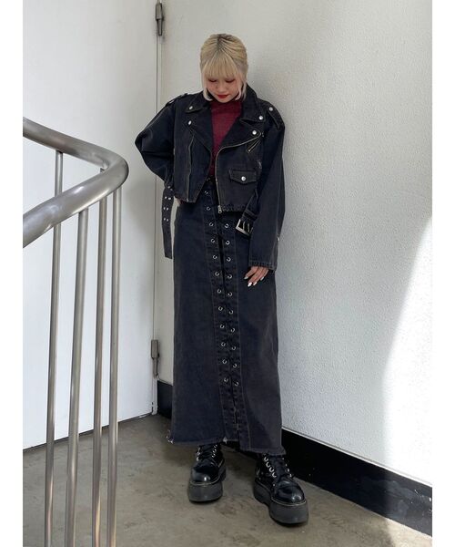 jouetie（ジュエティ）の「フロントレースアップデニムスカパン【セットアップ対応】（デニムパンツ・レディース・ライトブルー/ブラック・SMALL/MEDIUM）」の21枚目の写真