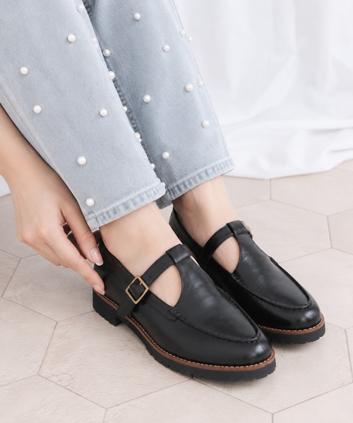 coca（ANDEX shoes product）（コカ）の「Tストラップ フラットシューズ（パンプス・レディース・ブラック/ダークブラウン/ブラック系その他・SMALL/MEDIUM/LARGE）」の7枚目の写真