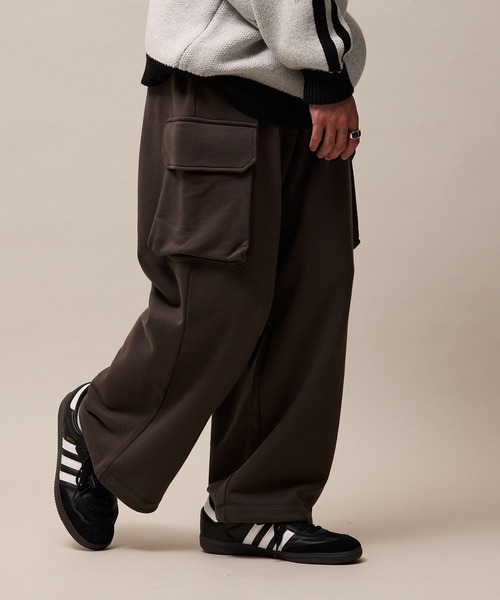re_k by JUNRED（レクバイジュンレッド）の「re_k by JUNRED / ワイドカーゴスウェットパンツ（カーゴパンツ・メンズ・グリーン/チャコールグレー/ライトグレー・S/M/L）」の13枚目の写真