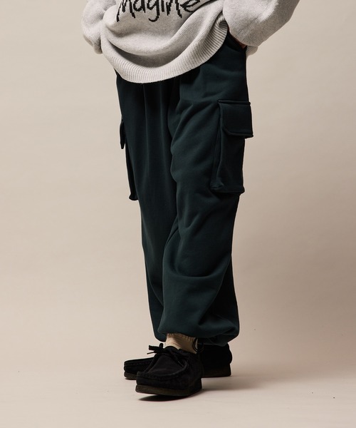 re_k by JUNRED（レクバイジュンレッド）の「re_k by JUNRED / ワイドカーゴスウェットパンツ（カーゴパンツ・メンズ・グリーン/チャコールグレー/ライトグレー・S/M/L）」の10枚目の写真