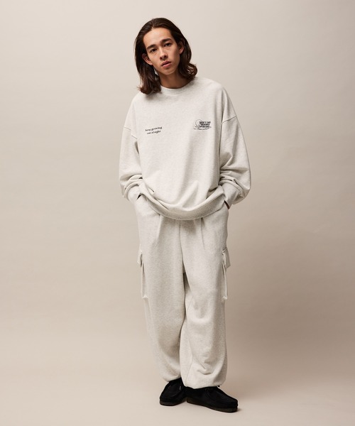 re_k by JUNRED（レクバイジュンレッド）の「re_k by JUNRED / ワイドカーゴスウェットパンツ（カーゴパンツ・メンズ・グリーン/チャコールグレー/ライトグレー・S/M/L）」の14枚目の写真