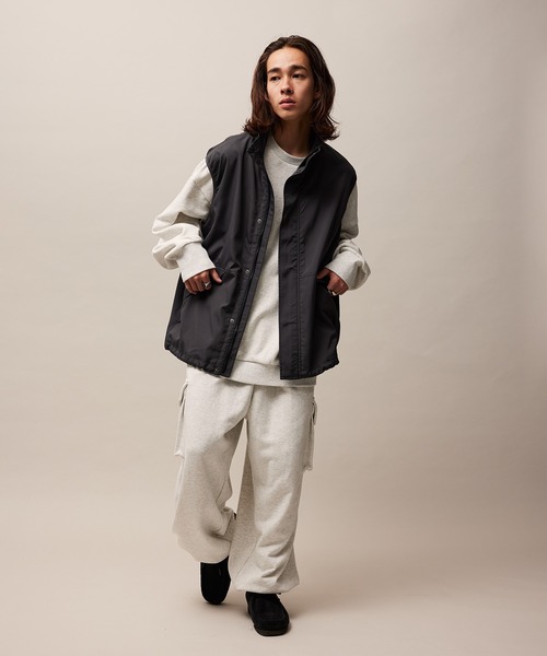 re_k by JUNRED（レクバイジュンレッド）の「re_k by JUNRED / ワイドカーゴスウェットパンツ（カーゴパンツ・メンズ・グリーン/チャコールグレー/ライトグレー・S/M/L）」の21枚目の写真