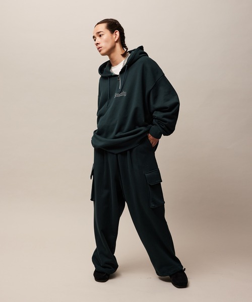 re_k by JUNRED（レクバイジュンレッド）の「re_k by JUNRED / ワイドカーゴスウェットパンツ（カーゴパンツ・メンズ・グリーン/チャコールグレー/ライトグレー・S/M/L）」の11枚目の写真