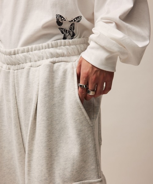 re_k by JUNRED（レクバイジュンレッド）の「re_k by JUNRED / ワイドカーゴスウェットパンツ（カーゴパンツ・メンズ・グリーン/チャコールグレー/ライトグレー・S/M/L）」の9枚目の写真