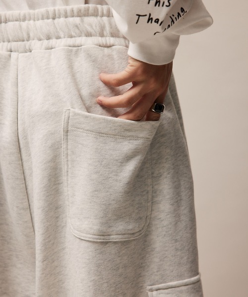 re_k by JUNRED（レクバイジュンレッド）の「re_k by JUNRED / ワイドカーゴスウェットパンツ（カーゴパンツ・メンズ・グリーン/チャコールグレー/ライトグレー・S/M/L）」の19枚目の写真