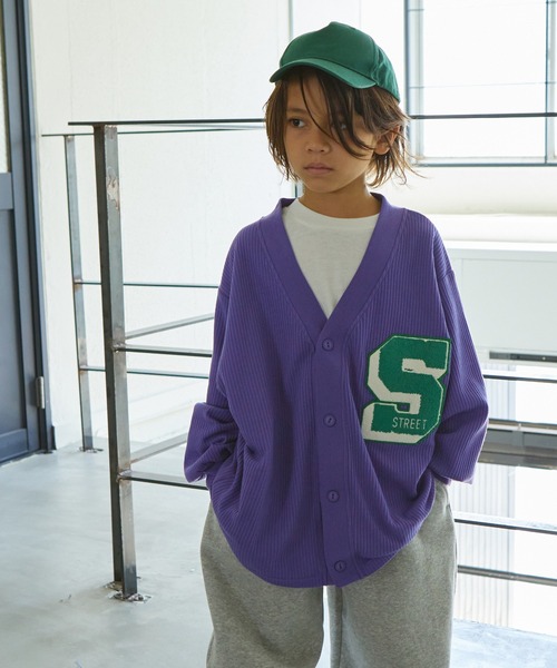 PAIRMANON STREET（ペアマノンストリート）の「【PAIRMANON STREET】サガラワッペン付き ワッフル カーディガン（カーディガン/ボレロ・キッズ・イエロー/ブラック/レッド/パープル系その他・100/120/110/90/140/130/150）」の3枚目の写真