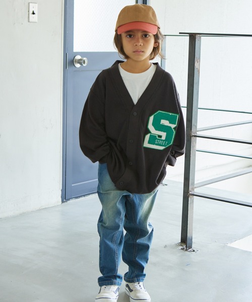 PAIRMANON STREET（ペアマノンストリート）の「【PAIRMANON STREET】サガラワッペン付き ワッフル カーディガン（カーディガン/ボレロ・キッズ・イエロー/ブラック/レッド/パープル系その他・100/120/110/90/140/130/150）」の6枚目の写真