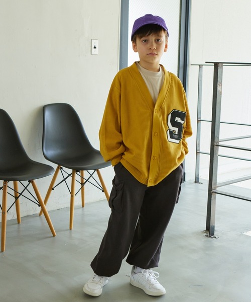 PAIRMANON STREET（ペアマノンストリート）の「【PAIRMANON STREET】サガラワッペン付き ワッフル カーディガン（カーディガン/ボレロ・キッズ・イエロー/ブラック/レッド/パープル系その他・100/120/110/90/140/130/150）」の10枚目の写真
