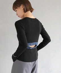 【cheriella】WEB限定バックオープンスリットリブニット WEB LIMITED BACK OPEN SLIT RIB KNIT